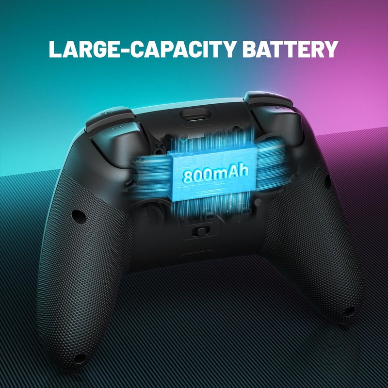 ECHTPower Store وحدة تحكم ألعاب الكمبيوتر اللاسلكية - عصا تحكم بتأثير هول، 2.4G وسلكية بمعدل استجابة 1000Hz، بطارية 800mAh، تسريع/اهتزاز قابل للتعديل - للكمبيوتر/سويتش/iOS/أندرويد - Image 4